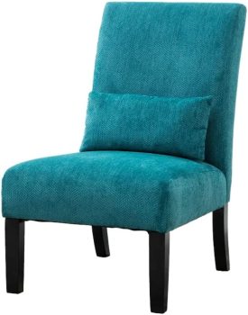 Roundhill Furniture Pisano Fabric Contemporary Accent Chair w/Pillow
