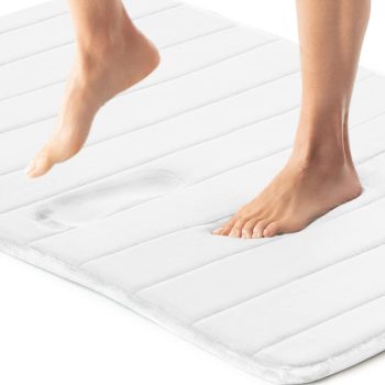 Gorilla Grip Thick Striped Memory Foam Bath Rugs 36×24
