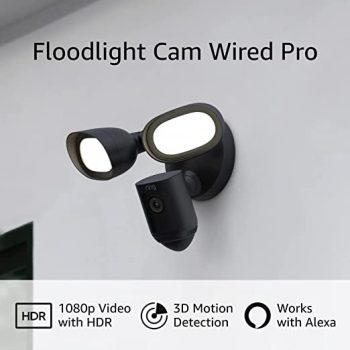 Ring Floodlight Cam Wired Pro w/Birds Eye View Refurb