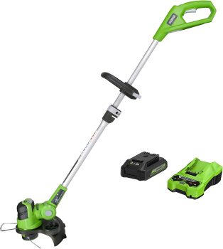 Greenworks 24V 12-In String Trimmer/Edger w/2Ah Battery and Charger