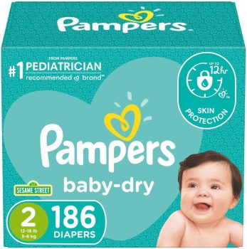 Pampers Baby Dry Diapers Size 2 186-Count