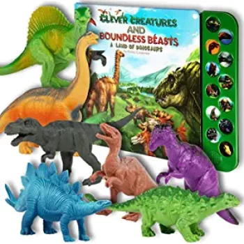 Li’l-Gen 7-in Dinosaur Toy Figures 12-pcs w/Dinosaur Sound Book