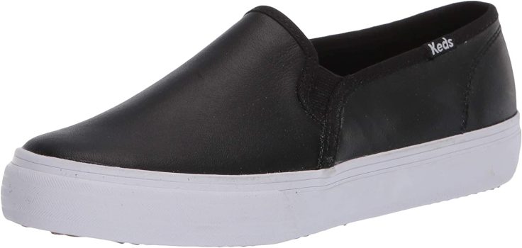 Keds Womens Double Decker Leather Slip on Sneaker