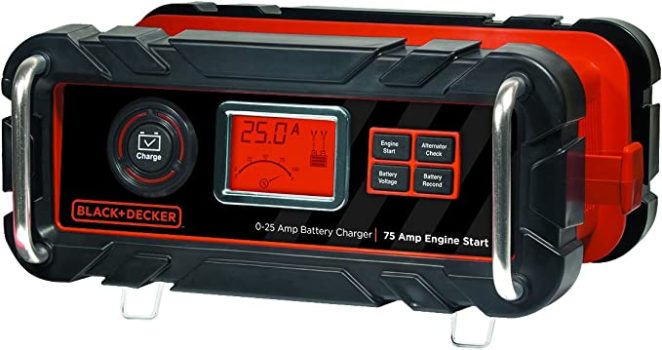 Black+Decker Fully Automatic 25 Amp 12V Bench Battery Charger