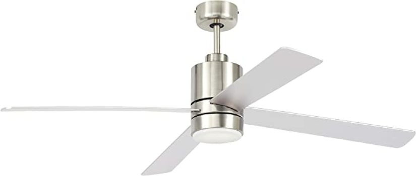 Rivet Modern Cylindrical Base Flush Mount Ceiling Fan