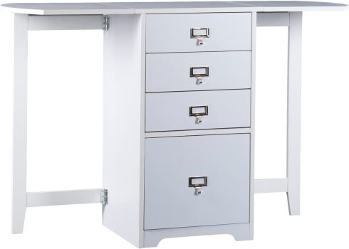 SEI Furniture Fold-Out Organizer Convertible Desktop Craft Desk