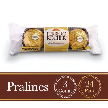 24-Pack Ferrero Rocher Fine Hazelnut Milk Chocolate 3-Count