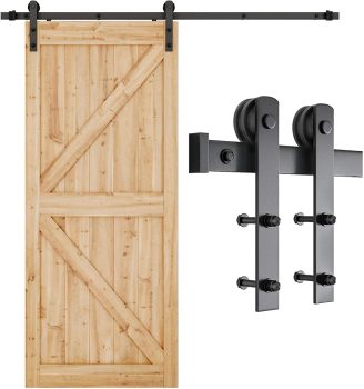Smartstandard 6.6ft Heavy Duty Sliding Barn Door Hardware Kit