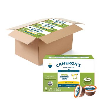 72CT Camerons Coffee Organic Breakfast Blend Single-Serve Coffee Pods