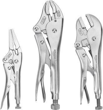 Amazon Basics 3-Piece CR-V Locking Pliers Set