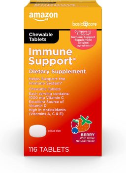 116-Count Amazon Basic Care Immune Support Berry Chew Tablets