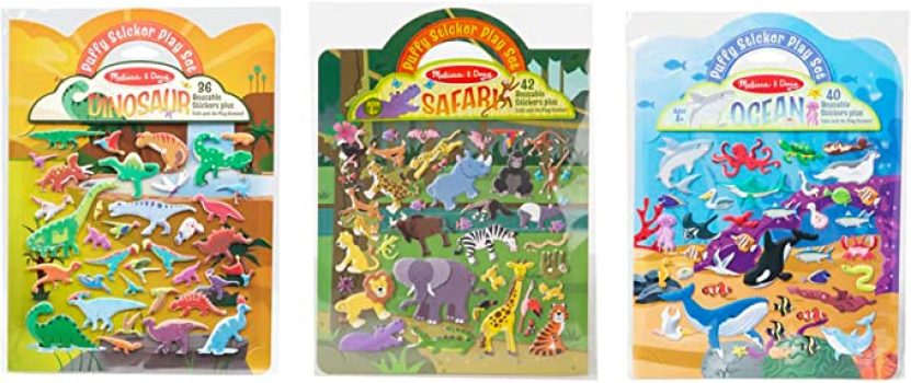 3PK Melissa & Doug Reusable Puffy Sticker Wild Adventures Set