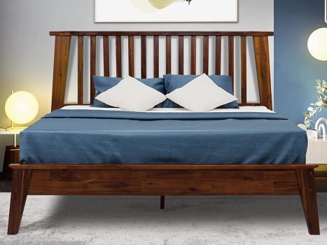 Acacia Kaylin Solid Wood Platform Bed with Headboard