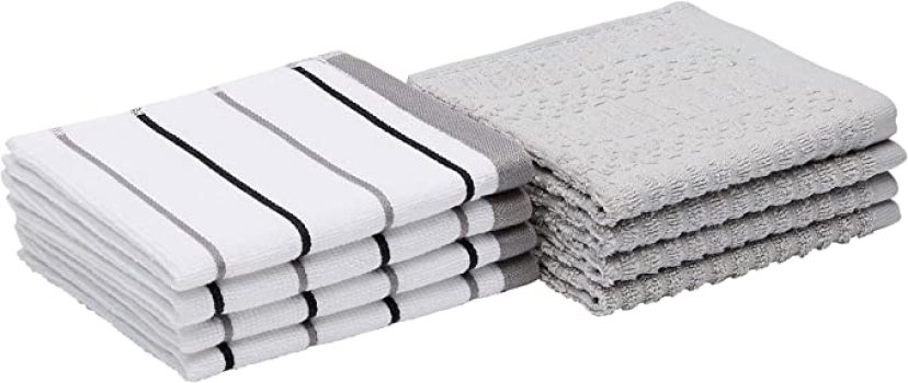 8-Pack Amazon Basics 100% Cotton Kitchen Dish Cloths