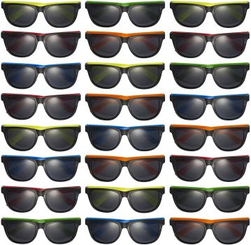 PREXTEX 25-Pack Kids Neon Sunglasses with UV Protection