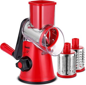Geedel Rotary Cheese Grater Kitchen Mandoline Vegetable Slicer