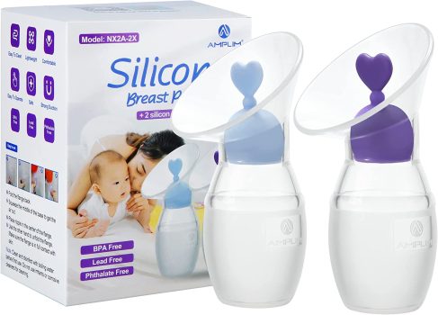 Amplim 2-Pack Food Grade Silicone Breast Milk Collector 4oz