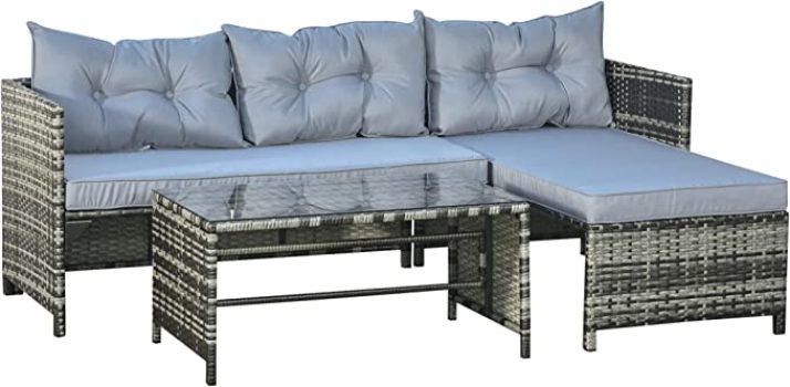 Outsunny 3-Piece Wicker Patio Furniture Sets