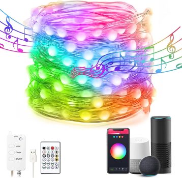 AvatarControls 32.8ft Smart Fairy Lights Works w/Alexa