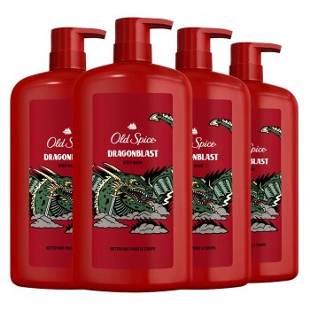 4Pk Old Spice Body Wash for Men Dragonblast 30oz
