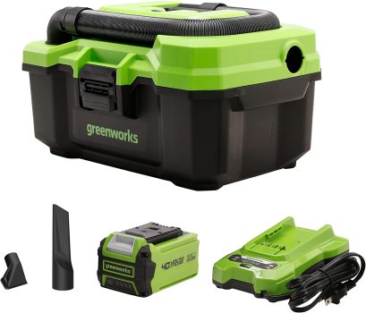 Greenworks 40V 3-Gallon Wet/Dry Shop Vacuum w/Accessories