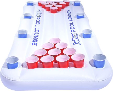 GoPong Pool Lounge Beer Pong Inflatable with Social Floating