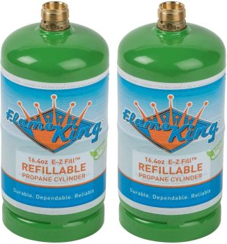 2PK Flame King Refillable 1 lb Empty Propane Cylinder Tank