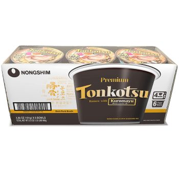 6-PK Nongshim Tonkotsu Ramen with Kuromayu Noodle Big Bowl 3.56 Oz