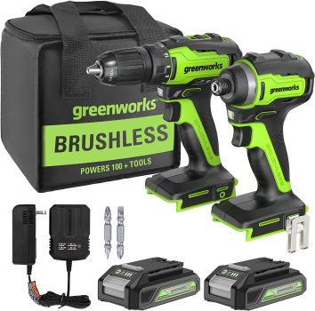 Greenworks 24V Cordless Drill + Impact Driver Combo Kit