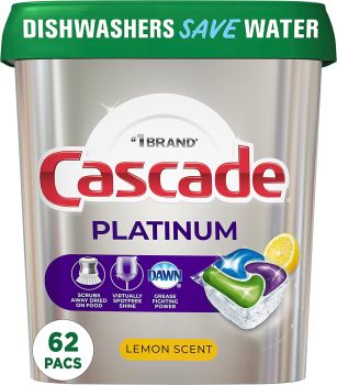 62 Count Cascade Platinum Dishwasher Pods