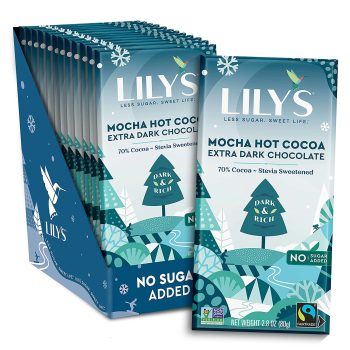 12-Pack Lilys Sweets Mocha Hot Cocoa Chocolate Style Bar 2.8oz