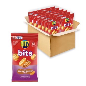 12-pk RITZ Bits Peanut Butter Cracker Sandwiches Big Bag 3 oz
