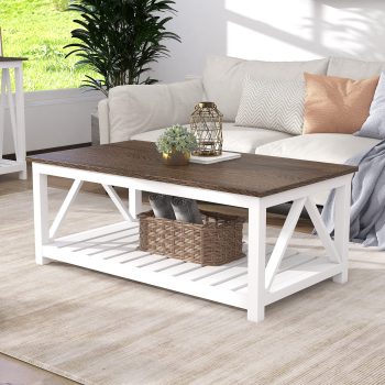 ChooChoo Farmhouse Coffee Table with Shelf