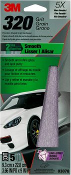 3M Performance Sandpaper, 320 Grit, 3-2/3-in x 9-in, 5-Sheets
