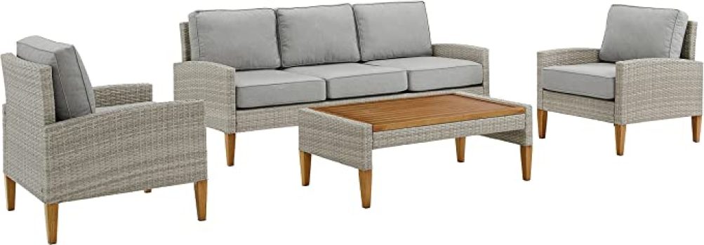 Crosley Furniture Capella Outdoor Wicker 4-Piece Sofa Set