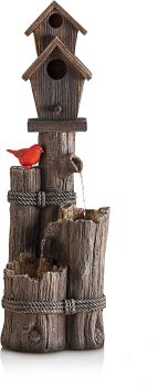 Alpine Corporation 35-in Tall 3-Tier Birdhouse Water Fountain