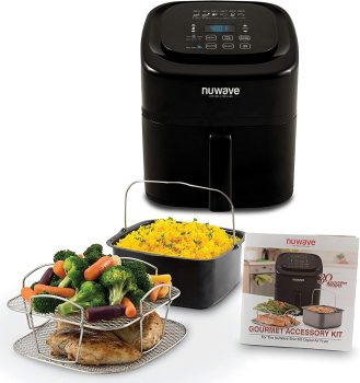 Nuwave Brio 6-Quart Digital Air Fryer w/Baking Pan & Cooking Rack