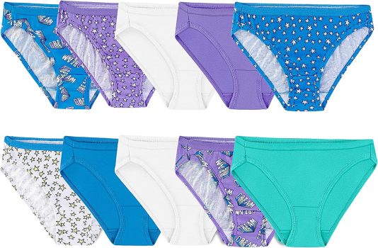 10-Pack Fruit of the Loom Girls Cotton Bikini Underwear