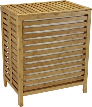Household Essentials 6216-1 Natural Bamboo Laundry Hamper