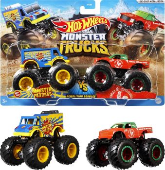 2-Pack Hot Wheels Monster Trucks Demolition Doubles Set