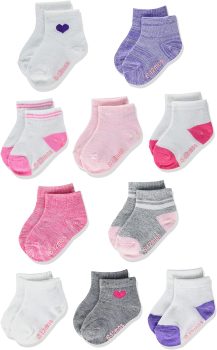 Hanes Baby and Toddler Non-Slip Grip Ankle Socks 10-Pair
