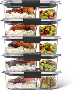 5-Pack Rubbermaid Brilliance Meal Prep Containers 2.85 Cup