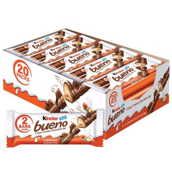 20PK Kinder Bueno Milk Chocolate and Hazelnut Cream Bars 1.5oz