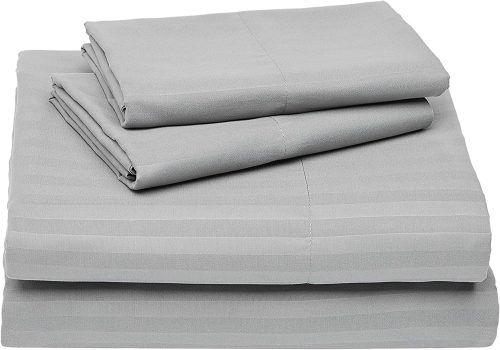 Amazon Basics Deluxe Microfiber Striped Sheet Set Full