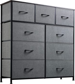 WLIVE 9-Drawer Dresser, Fabric Storage Tower