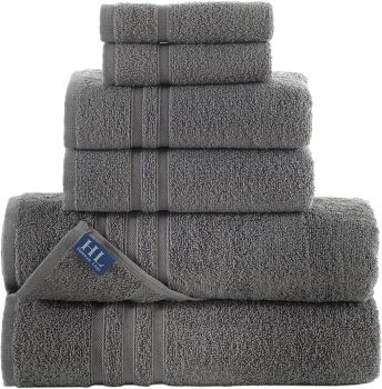 Hammam Linen 6-Piece Grey Bath Towels Set
