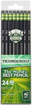 24-Count Ticonderoga Wood-Cased Pencils, 2 HB Soft