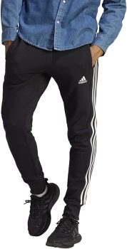 Adidas Men’s Essentials French Terry Cuffed 3-Stripes Pants
