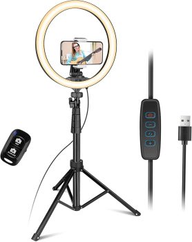 UBeesize 12-in LED Ring Light w/Tripod Stand and Phone Holder