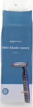 32CT Amazon Basics Twin Blade Pivoting Disposable Razors
